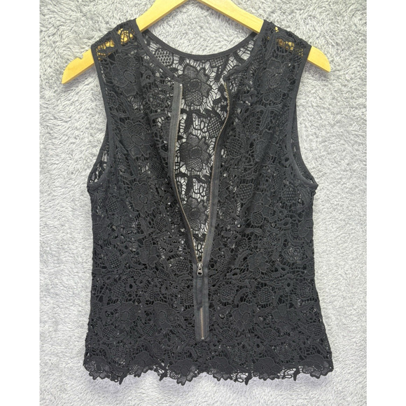 Cabi Women Large Top Lace Black Sheer Sleeveless Sheer Fairygoth Grunge Y2K - Picture 4 of 8
